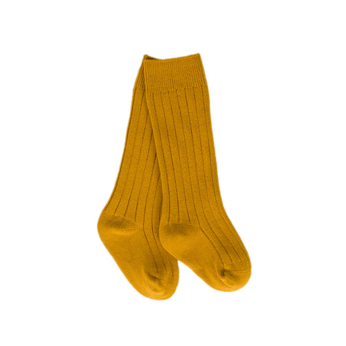 PEGGY TEDI KNEE HIGH SOCKS MUSTARD