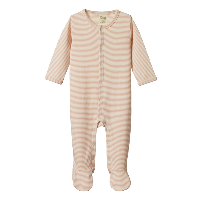 NATURE BABY STRETCH & GROW ROSE DUST PINSTRIPE